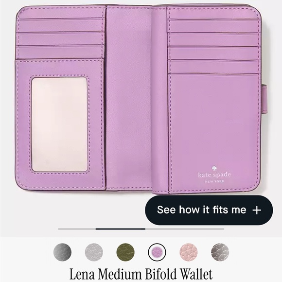 Kate Spade Lena Wisteria Medium Bifold Wallet in Lavender.
New! - Picture 3 of 15
